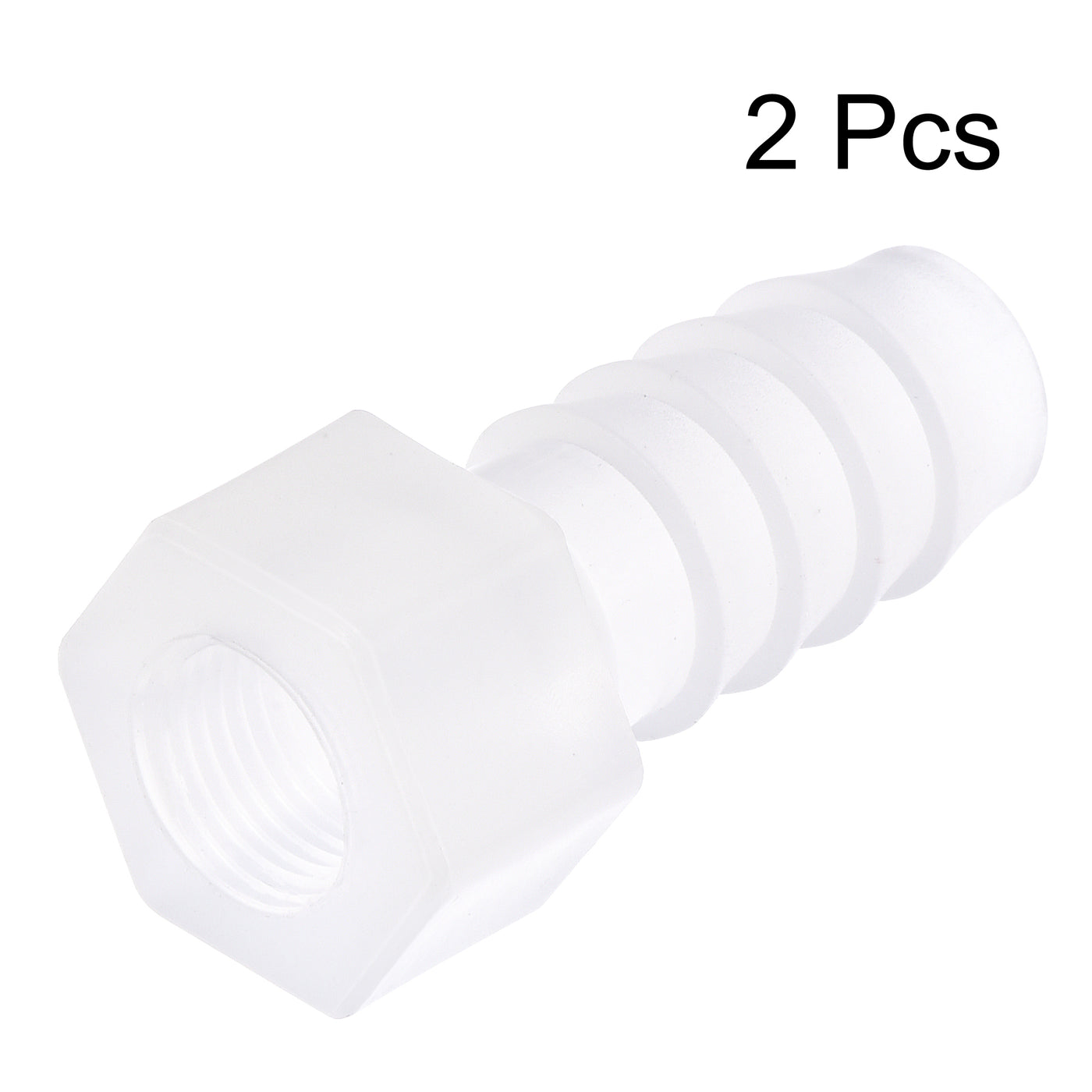 uxcell Uxcell Polypropylene Hose Barb Fitting Coupler, mm Barb x G1/8 Female Thread Pipe Adapter, Translucent 2Pcs