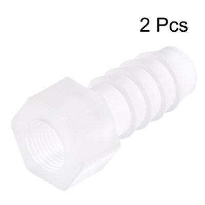 Harfington Uxcell Polypropylene Hose Barb Fitting Coupler, mm Barb x G1/8 Female Thread Pipe Adapter, Translucent 2Pcs