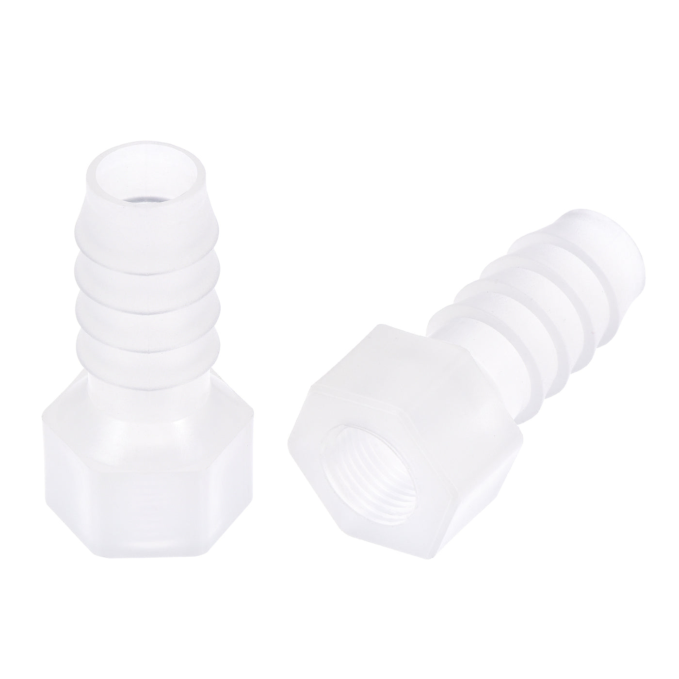 uxcell Uxcell Polypropylene Hose Barb Fitting Coupler, mm Barb x G1/8 Female Thread Pipe Adapter, Translucent 2Pcs