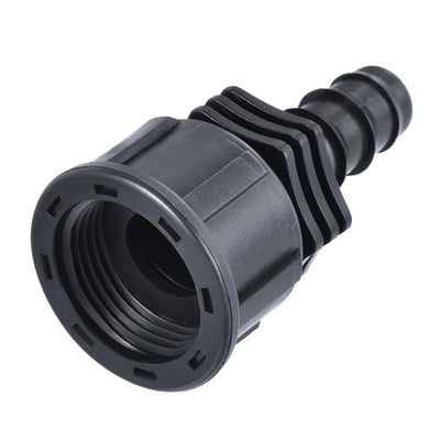 Harfington Uxcell ABS Hose Barb Fitting Coupler, 12mm Barb x G3/4 Female Thread Pipe Adapter, Black