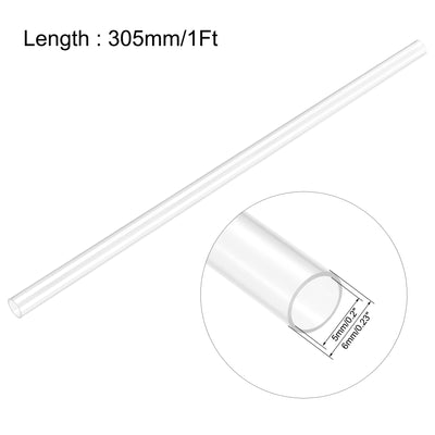 Harfington Uxcell PC Rigid Round Clear Tubing 8mm(0.31 Inch)IDx10mm(0.4 Inch)ODx305mm(1Ft) Length Plastic Tube