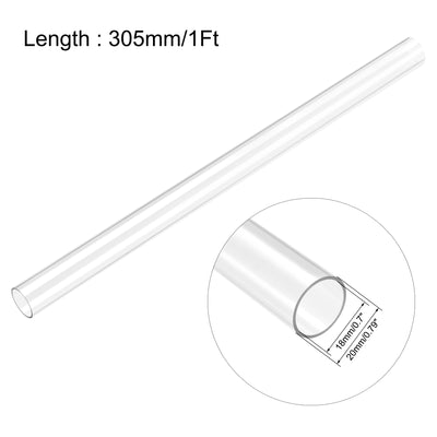 Harfington Uxcell PC Rigid Round Clear Tubing 8mm(0.31 Inch)IDx10mm(0.4 Inch)ODx305mm(1Ft) Length Plastic Tube