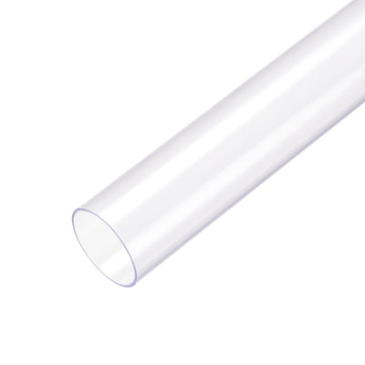 Harfington Uxcell Clear Rigid Storage Tubing with White Lids Round Plastic Polycarbonate Tube