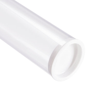 Harfington Uxcell Clear Rigid Storage Tubing with White Lids Round Plastic Polycarbonate Tube