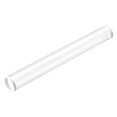 Harfington Uxcell Clear Rigid Storage Tubing with White Lids Round Plastic Polycarbonate Tube