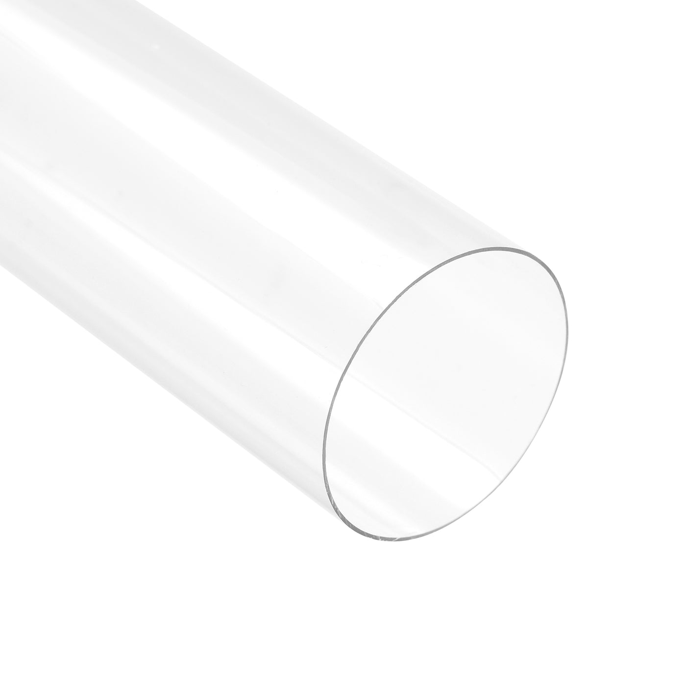 uxcell Uxcell Clear Rigid Storage Tubing with White Lids Round Plastic Polycarbonate Tube