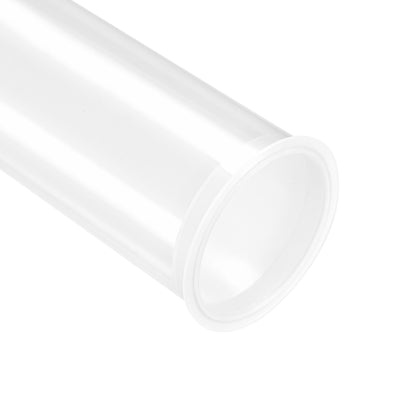 Harfington Uxcell Clear Rigid Storage Tubing with White Lids Round Plastic Polycarbonate Tube