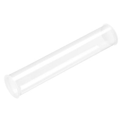 Harfington Uxcell Clear Rigid Storage Tubing with White Lids Round Plastic Polycarbonate Tube