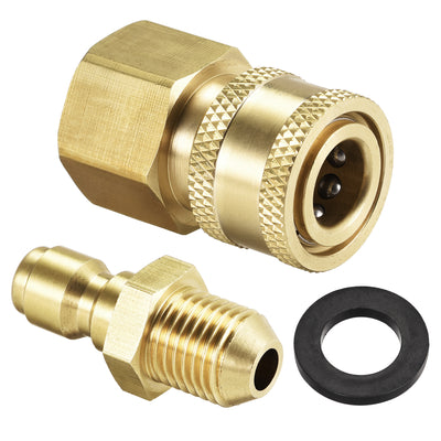 uxcell Uxcell Brass Quick Connect Set M14x1.5 Male & M22x1.5 Female Thread