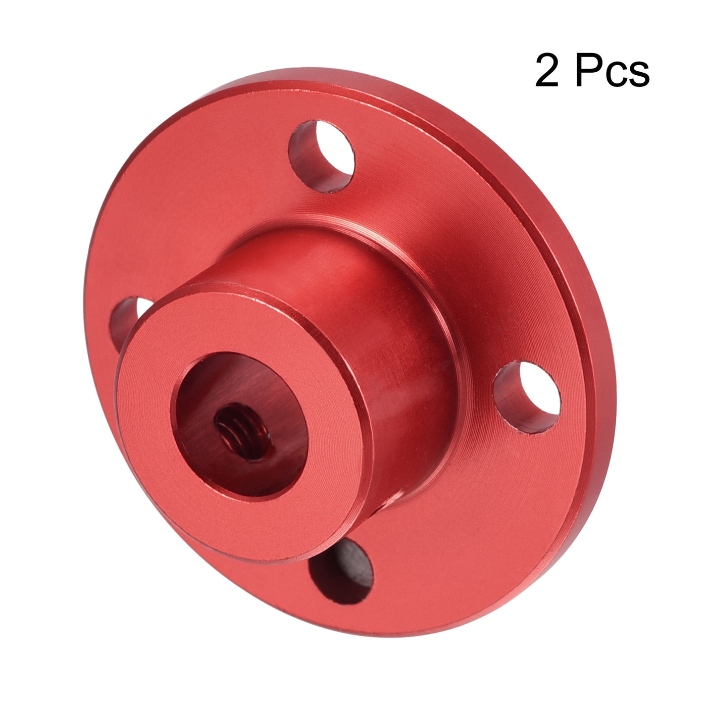 Uxcell Uxcell 8mm Dia H13xD10 Rigid Flange Coupling Motor Shaft Coupler DIY Red 2pcs