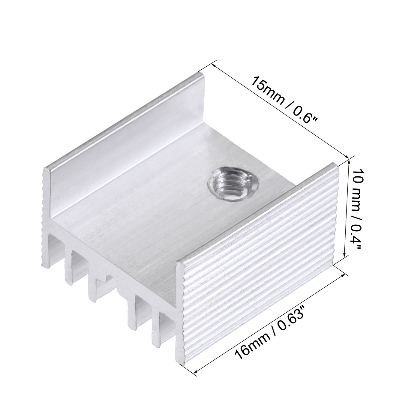 uxcell Uxcell 16x15x10mm TO-220 Aluminum Heatsink for Cooling MOSFET Transistor Diodes TO-220 20pcs