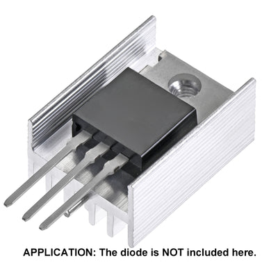 Harfington Uxcell 20x15x10mm TO-220 Aluminum Heatsink for Cooling MOSFET Transistor Diodes with a Support Pin 10pcs