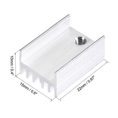 Harfington Uxcell 22x15x10mm TO-220 Aluminum Heatsink for Cooling MOSFET Transistor Diodes 10pcs