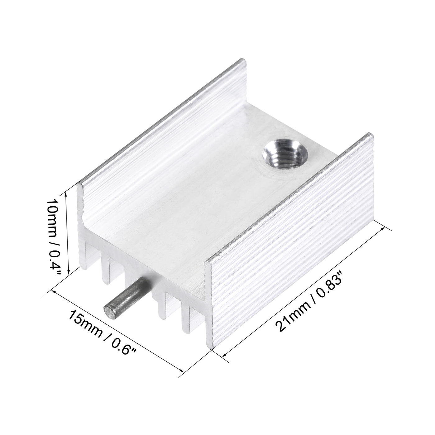 uxcell Uxcell 21x15x10mm TO-220 Aluminum Heatsink for Cooling MOSFET Transistor Diodes with a Support Pin 10pcs