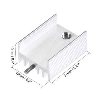 Harfington Uxcell 21x15x10mm TO-220 Aluminum Heatsink for Cooling MOSFET Transistor Diodes with a Support Pin 10pcs