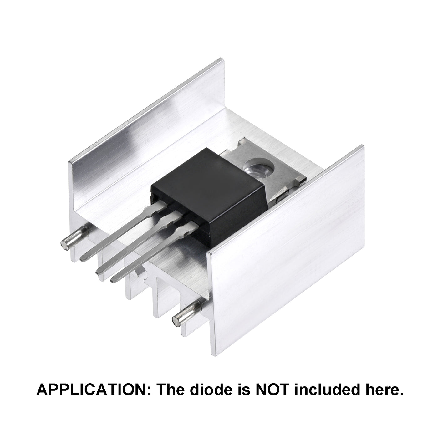 uxcell Uxcell 25x23x16mm TO-220 Aluminum Heatsink for Cooling MOSFET Transistor Diodes with 2 Support Pin Silver Tone 20pcs