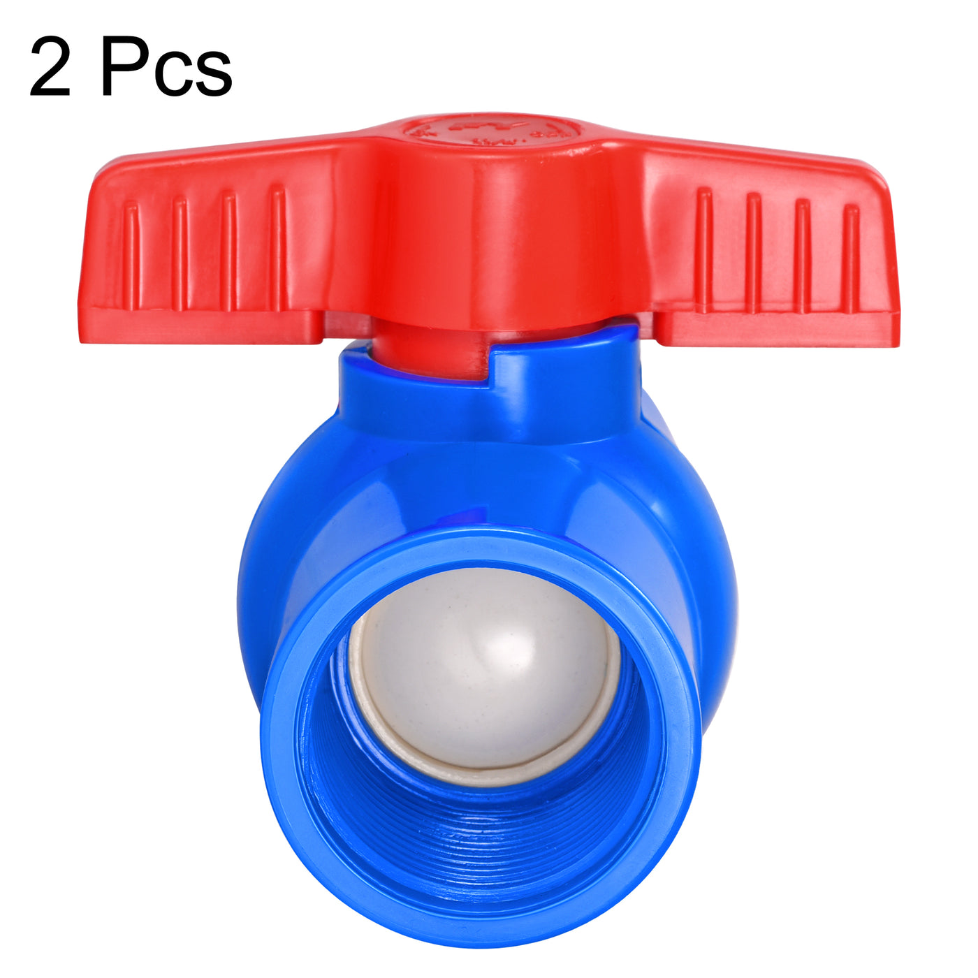 Uxcell Uxcell Ball Valve, G3/4 Female Thread PVC Valve for Aquarium Setup, Sump Pump, Pool, Garden Sprinkler Blue Red 2Pcs