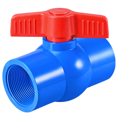 Uxcell Uxcell Ball Valve, G2 Female Thread PVC Valve for Aquarium Setup, Sump Pump, Pool, Garden Sprinkler Blue Red