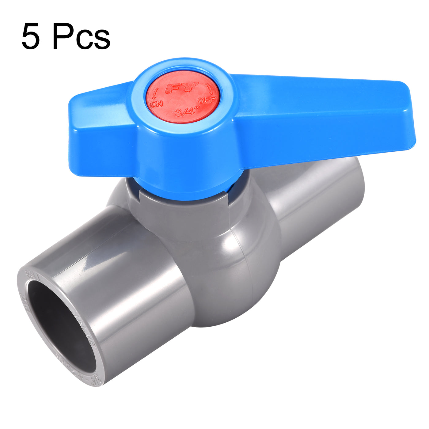 uxcell Uxcell Ball Valve,  PVC Socket End Valve for Aquarium Setup, Sump Pump, Pool, Garden Sprinkler  5Pcs