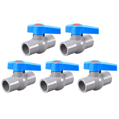 Harfington Uxcell Ball Valve,  PVC Socket End Valve for Aquarium Setup, Sump Pump, Pool, Garden Sprinkler  5Pcs