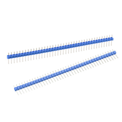 Harfington Uxcell 5pcs Male Pin Header,40 Pin 2.54mm Straight Single Row PCB Pin Strip,Blue