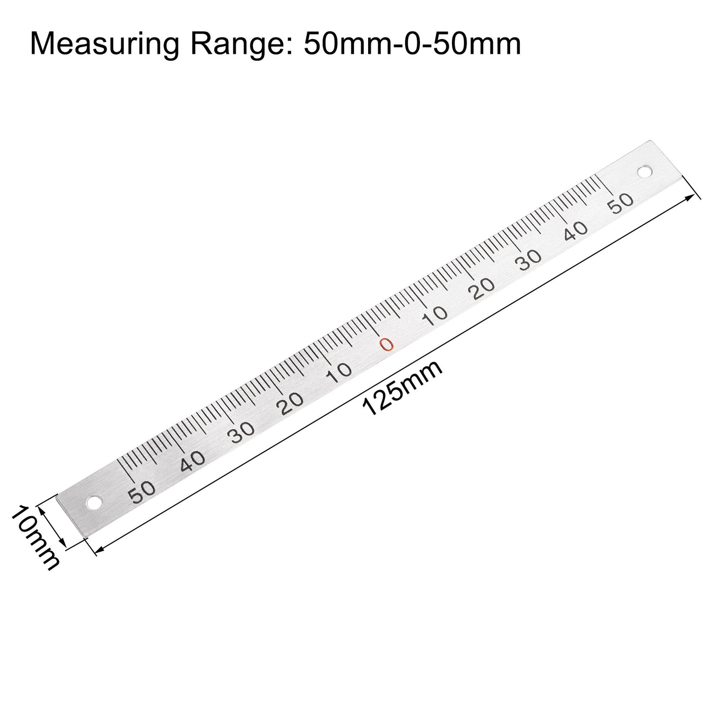 uxcell Uxcell Center Finding Ruler 50mm-0-50mm Table Sticky Adhesive Tape Measure Ruler, Aluminum Track Ruler with Holes, (from the middle).