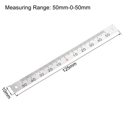 Harfington Uxcell Center Finding Ruler 50mm-0-50mm Table Sticky Adhesive Tape Measure Ruler, Aluminum Track Ruler with Holes, (from the middle).