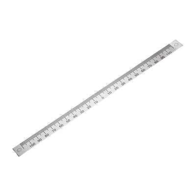 Harfington Uxcell Center Finding Ruler 110mm-0-110mm Table Sticky Adhesive Tape Measure, Aluminum Track Ruler with Holes, (from the middle).