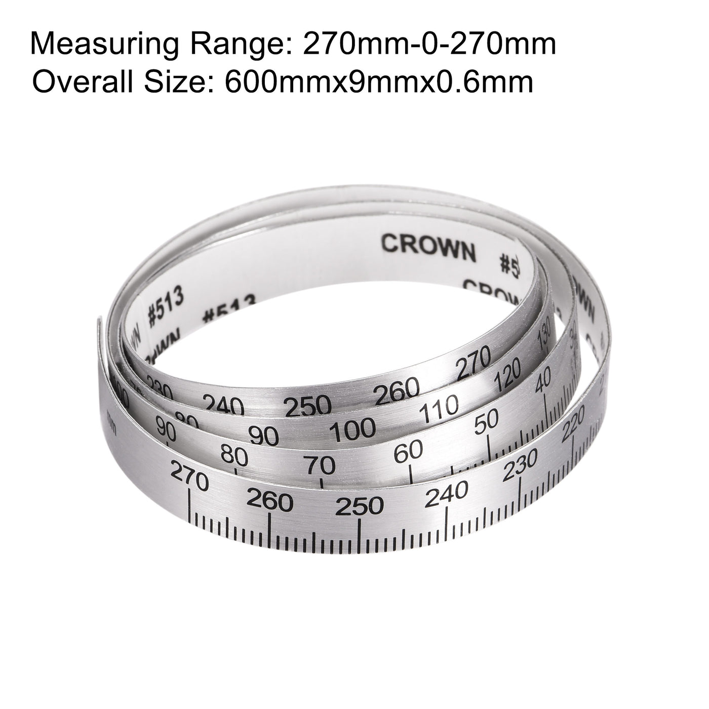 Uxcell Uxcell Center Finding Ruler 270mm-0-270mm Table Sticky Adhesive Tape Measure, Aluminum Track Ruler with Holes, (from the middle).