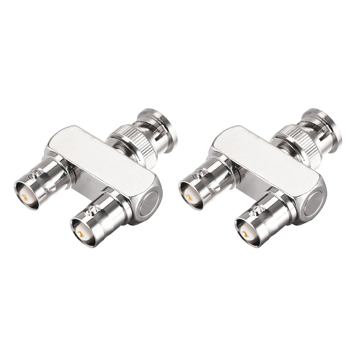 uxcell Uxcell 2Stk.BNC Y-Splitter 1 Stecker auf 2 Buchse Adapter 3-Wege-HF Koaxialstecker für CCTV Kamera