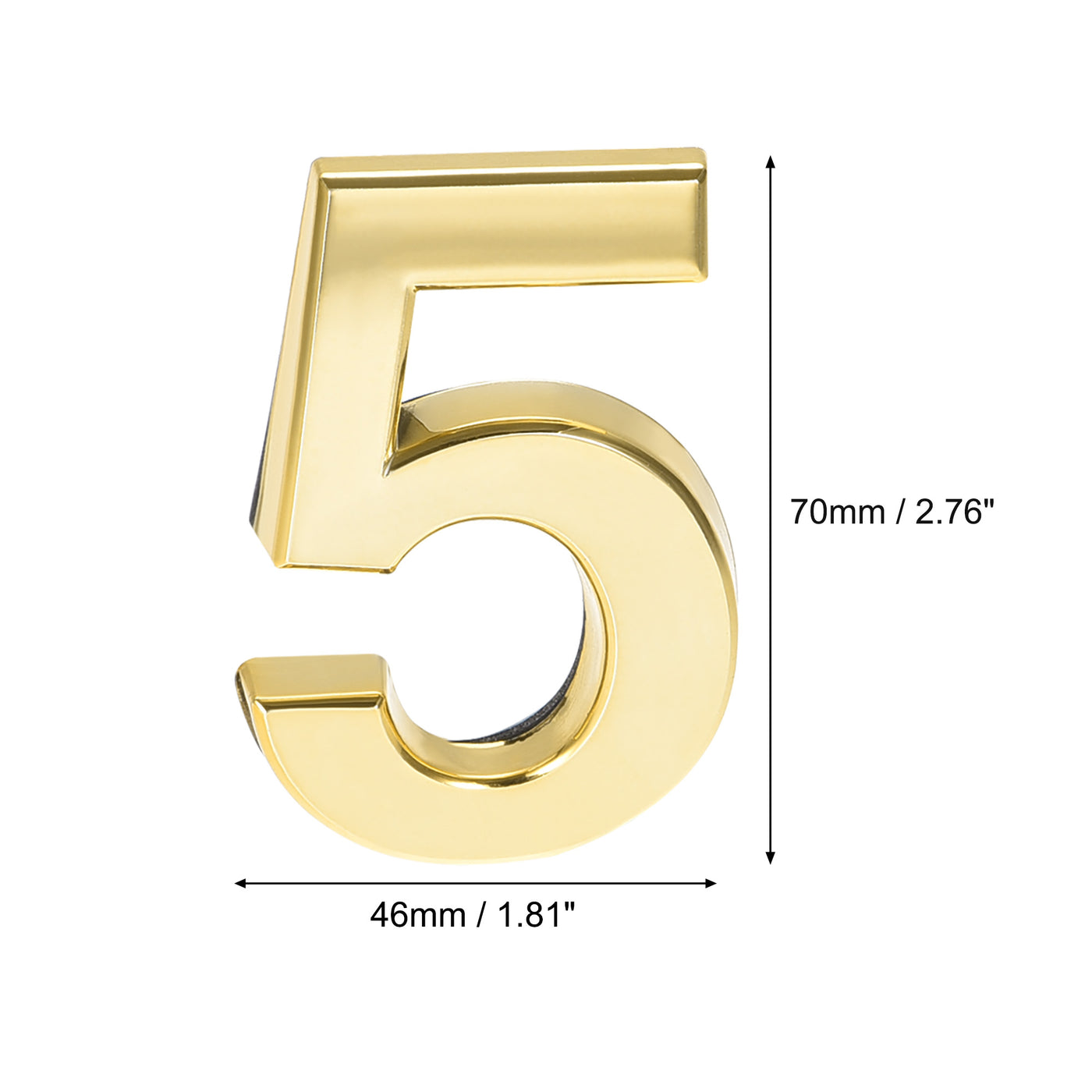 Uxcell Uxcell Self Adhesive House Number, 2.76 Inch ABS Plastic Number 3 for House Hotel Mailbox Address Sign Gold Tone 2 Pcs