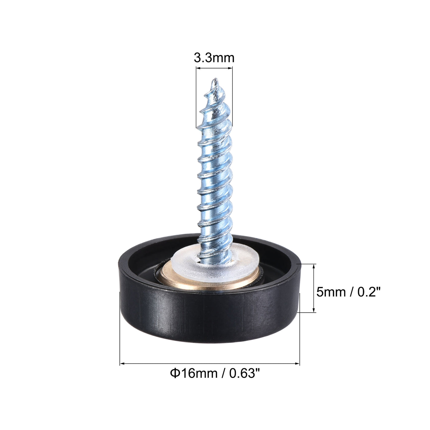 uxcell Uxcell Mirror Screws Decorative Cap Fasteners Cover Nails, Wire Drawing, 304 Stainless Steel