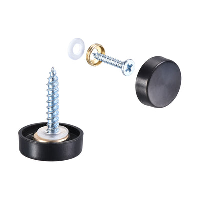 Harfington Uxcell Mirror Screws Decorative Cap Fasteners Cover Nails, Wire Drawing, 304 Stainless Steel