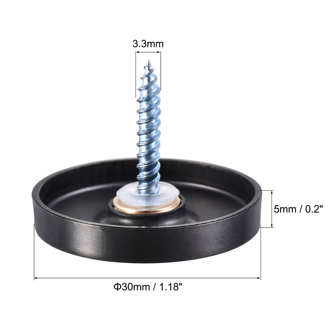 uxcell Uxcell Mirror Screws Decorative Cap Fasteners Cover Nails, Wire Drawing, 304 Stainless Steel