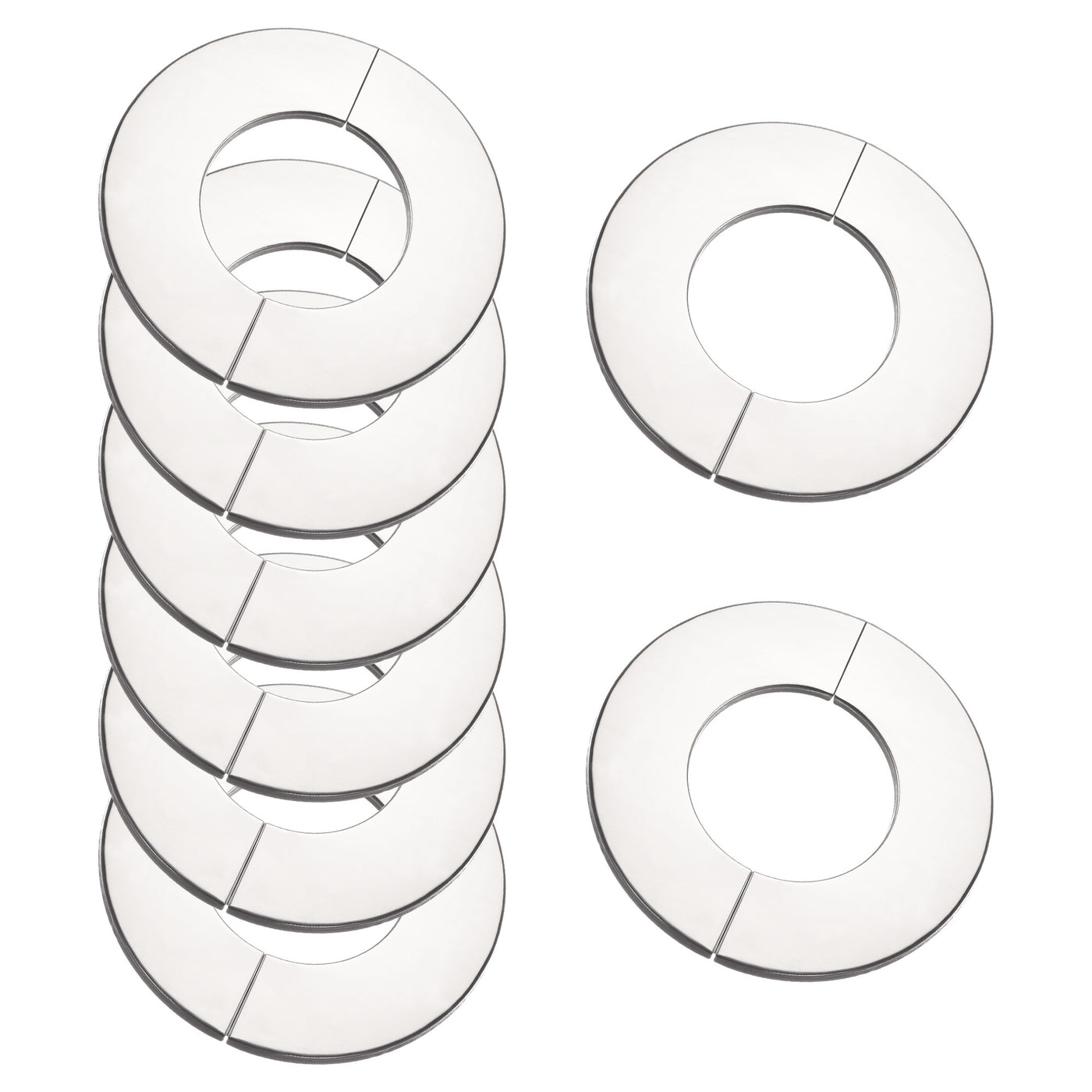 Uxcell Uxcell Wall Split Flange, Stainless Steel Round Escutcheon Plate for 28mm Diameter Pipe 8Pcs