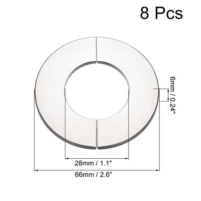 Harfington Uxcell Wall Split Flange, Stainless Steel Round Escutcheon Plate for 28mm Diameter Pipe 8Pcs