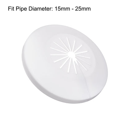 Harfington Uxcell Pipe Cover Decoration, 15mm-25mm PP Water Pipe Drain Line Escutcheon White 8pcs