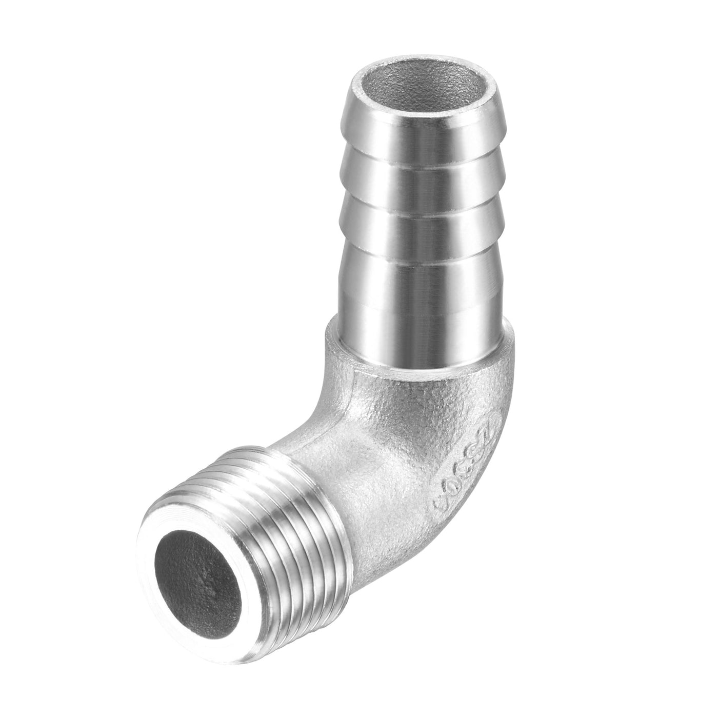 Uxcell Uxcell Stainless Steel Hose Barb Fitting Elbow 16mm x G3/8 Male Pipe Connector