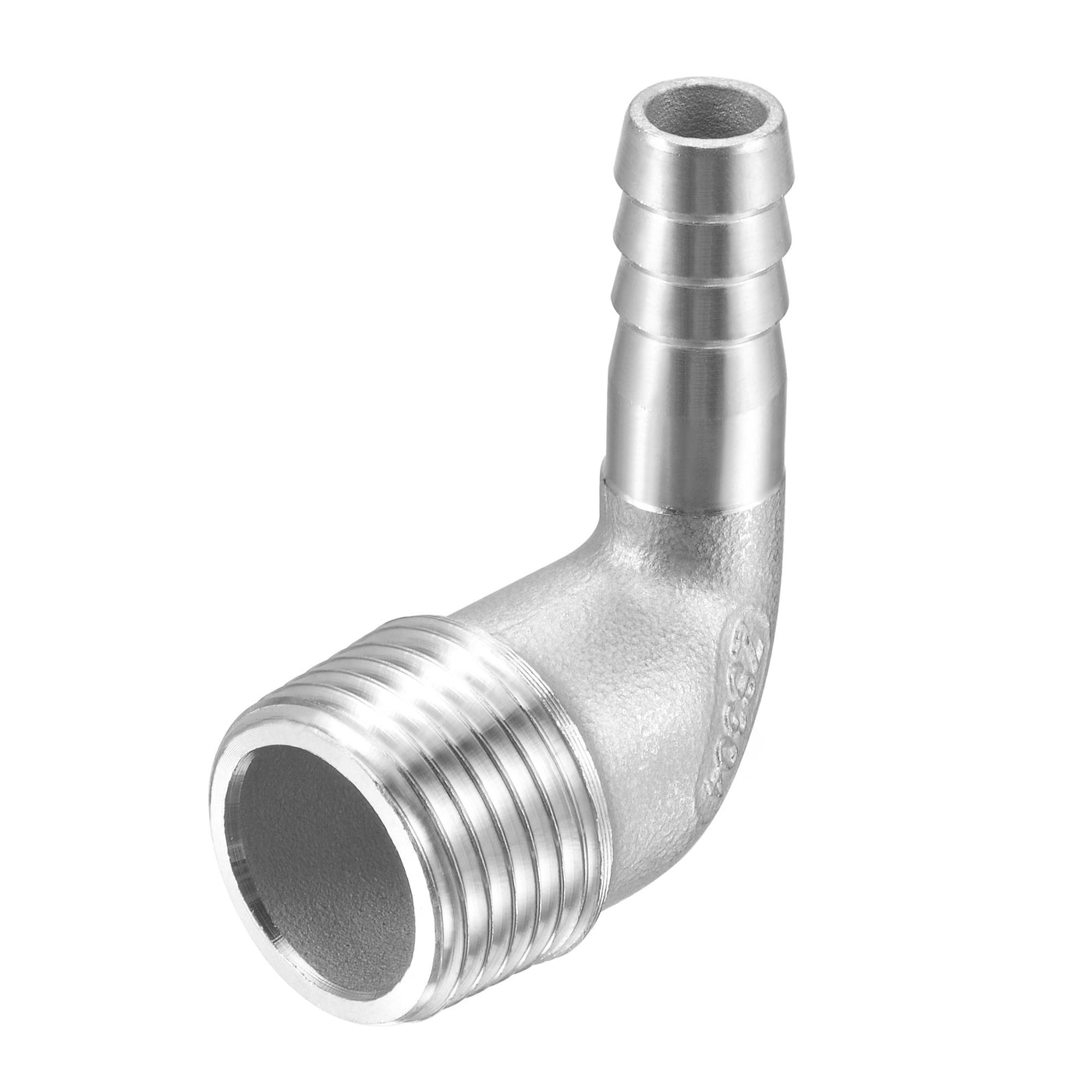 Uxcell Uxcell Stainless Steel Hose Barb Fitting Elbow 20mm x G1/2 Male Pipe Connector