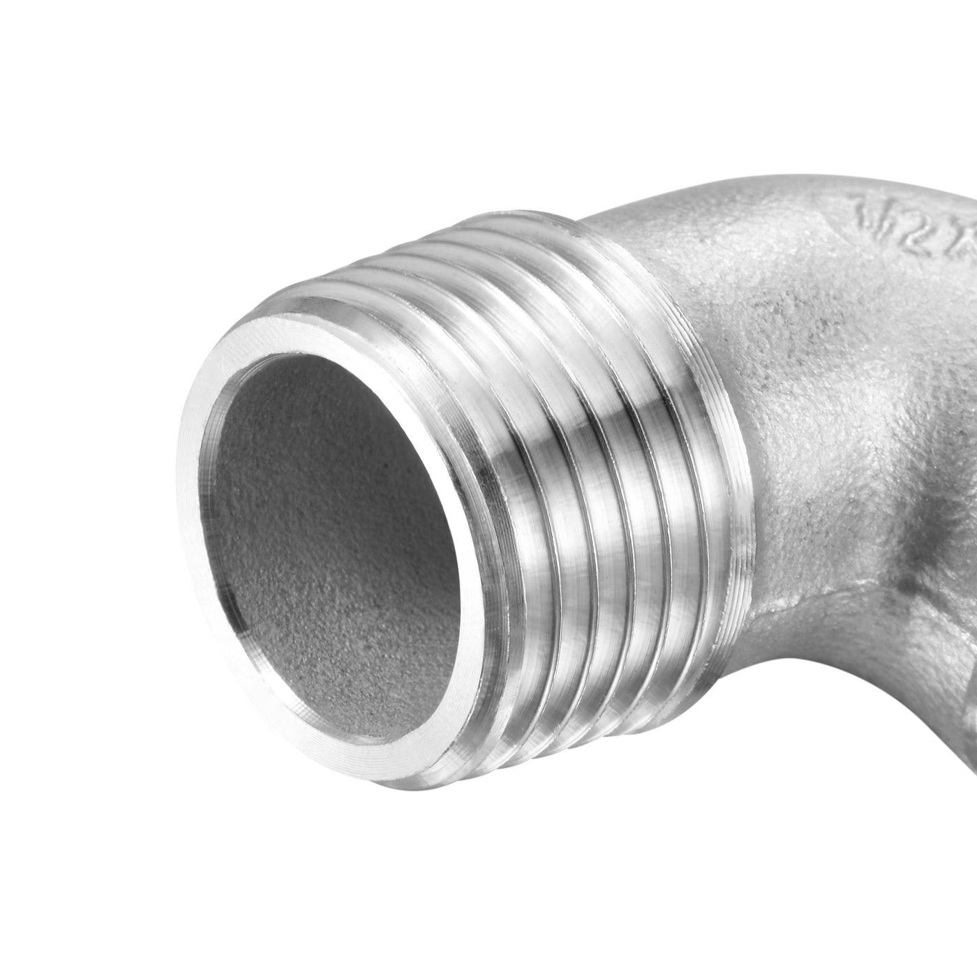 Uxcell Uxcell Stainless Steel Hose Barb Fitting Elbow 20mm x G1/2 Male Pipe Connector