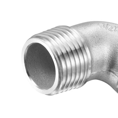 Harfington Uxcell Stainless Steel Hose Barb Fitting Elbow 20mm x G1/2 Male Pipe Connector