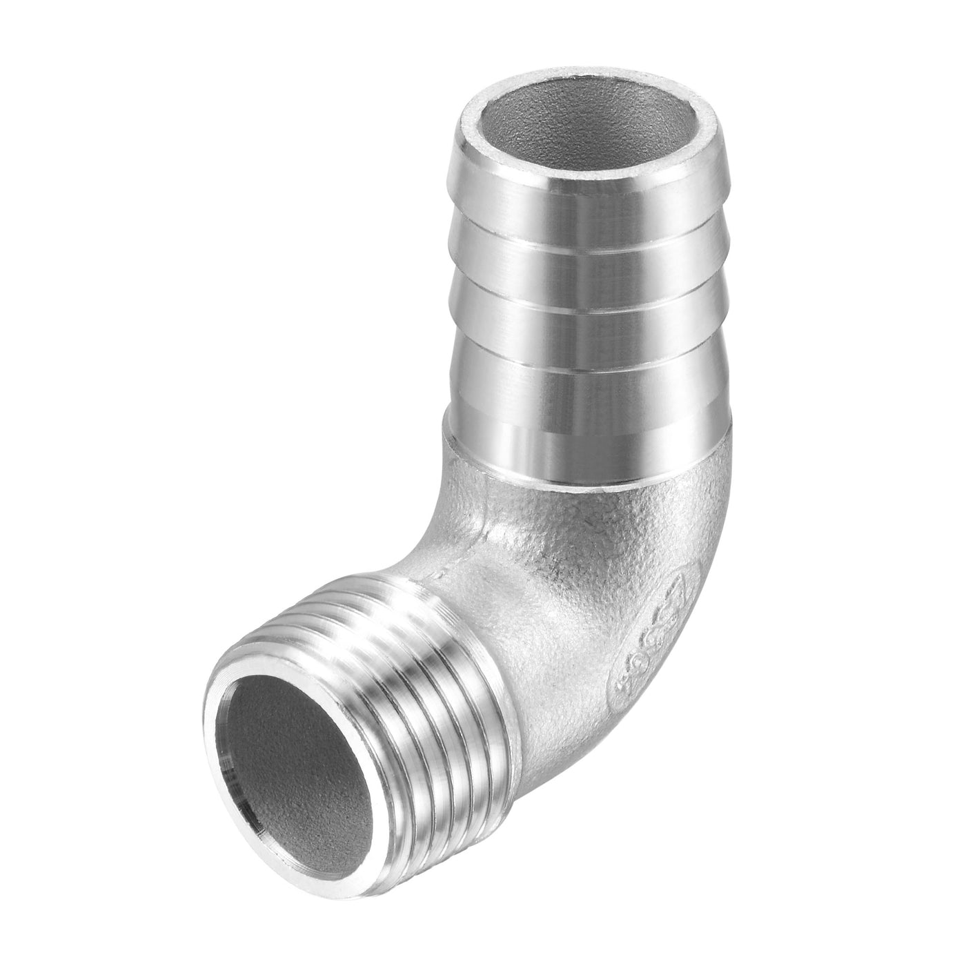 Uxcell Uxcell Stainless Steel Hose Barb Fitting Elbow 20mm x G1/2 Male Pipe Connector