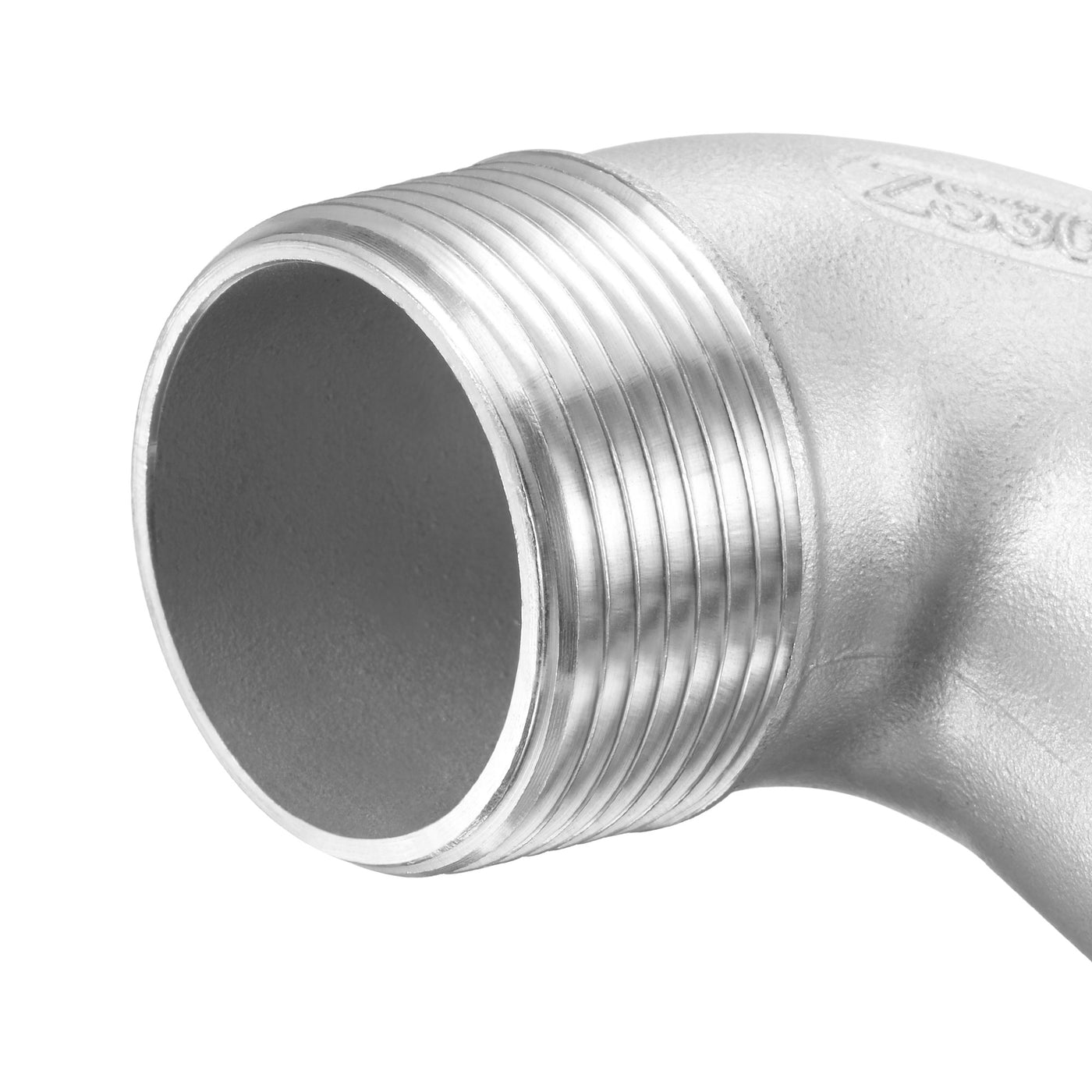 Uxcell Uxcell Stainless Steel Hose Barb Fitting Elbow 40mm x G1-1/4 Male Pipe Connector