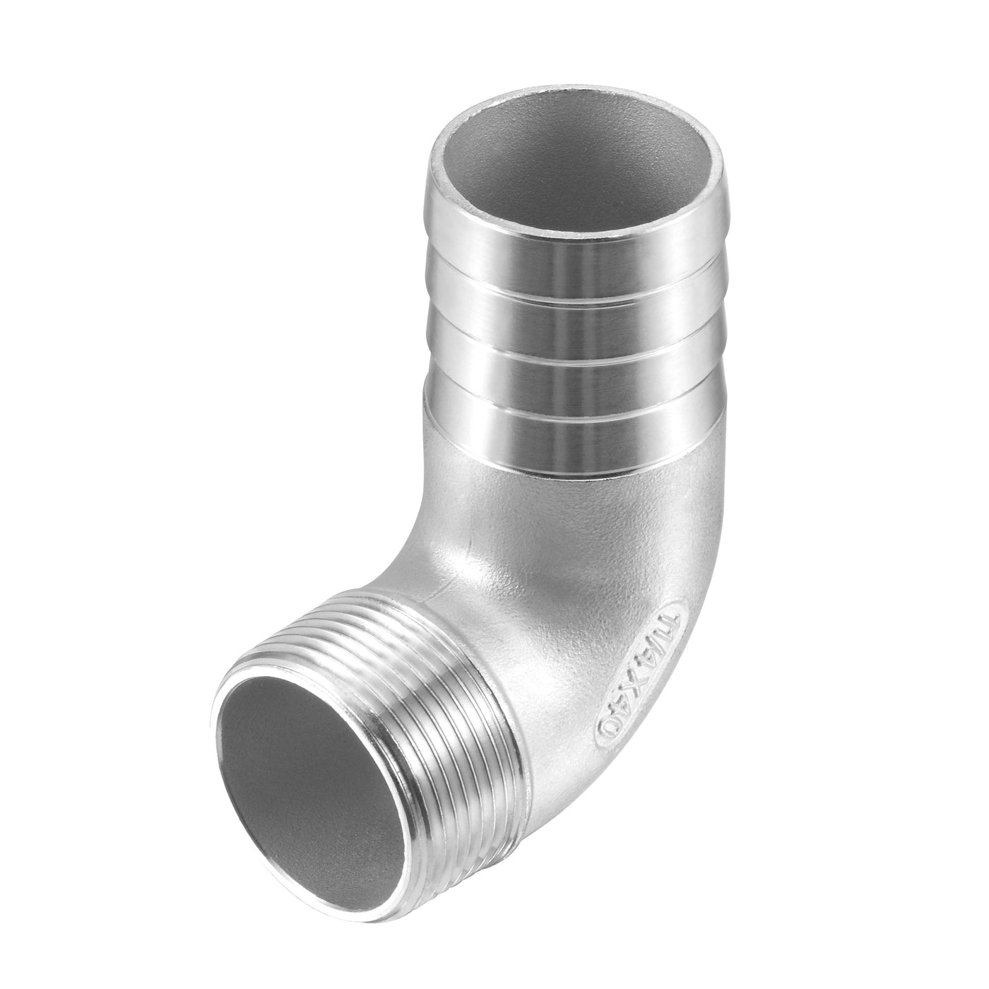 Uxcell Uxcell Stainless Steel Hose Barb Fitting Elbow 40mm x G1-1/4 Male Pipe Connector