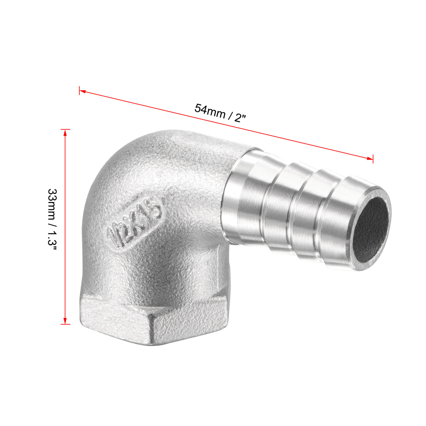 Uxcell Uxcell Stainless Steel Hose Barb Fitting Elbow 20mm x 1/2" NPT Female Pipe Connector