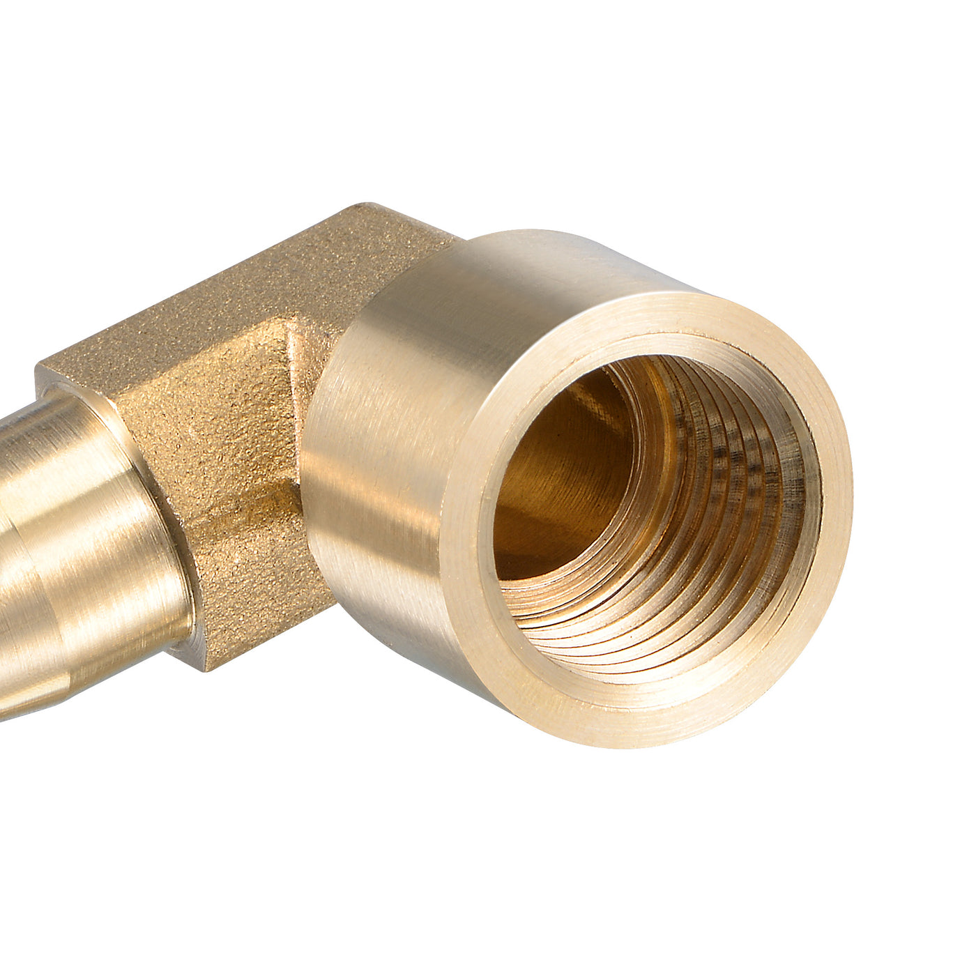 Uxcell Uxcell Brass Hose Barb Fitting Elbow 10mm x G1/4 Female Pipe Connector 2pcs