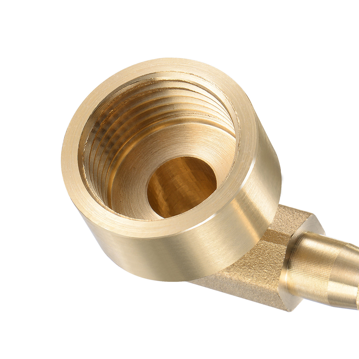 Uxcell Uxcell Brass Hose Barb Fitting Elbow 14mm x G1/2 Female Pipe Connector