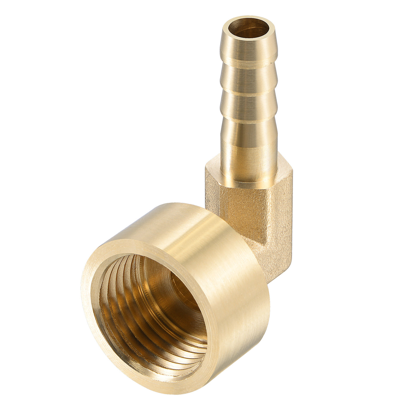 Uxcell Uxcell Brass Hose Barb Fitting Elbow 14mm x G1/2 Female Pipe Connector