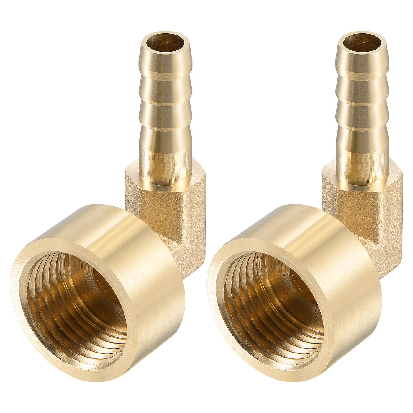 Uxcell Uxcell Brass Hose Barb Fitting Elbow 16mm x G1/2 Female Pipe Connector 2pcs