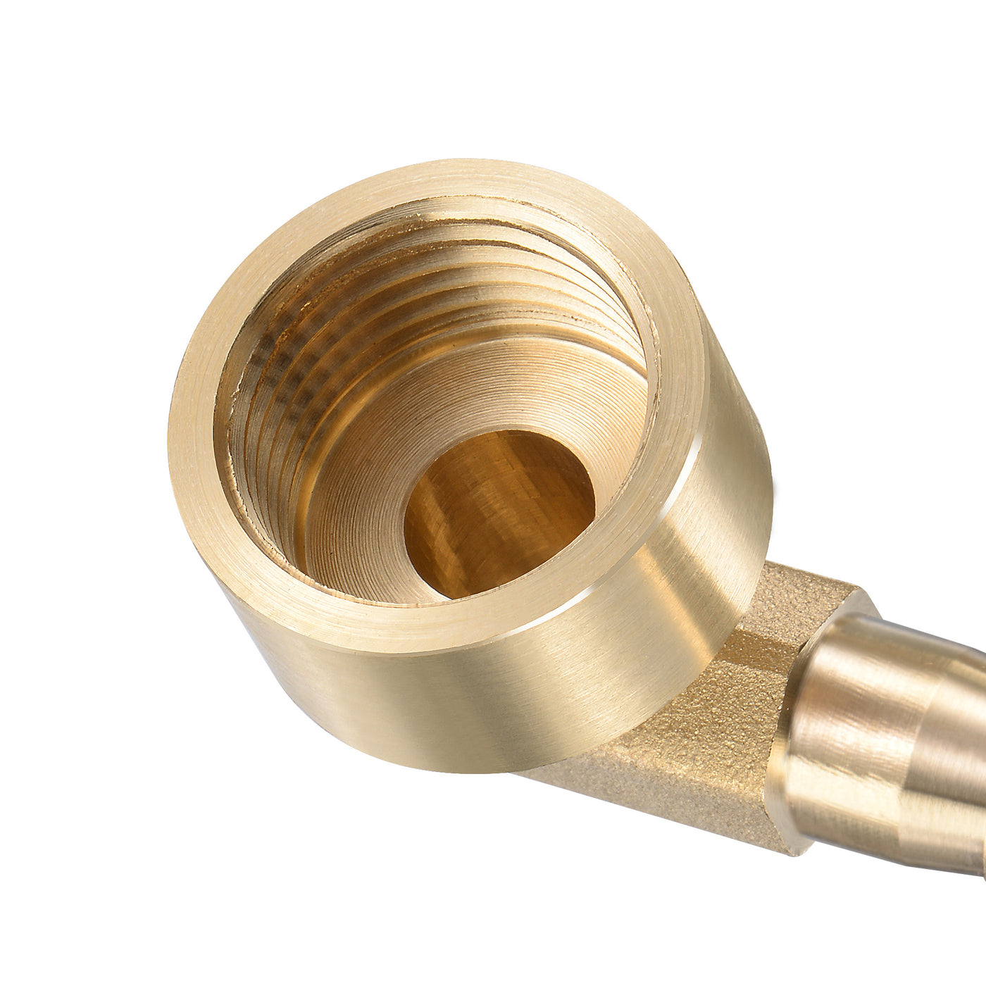 Uxcell Uxcell Brass Hose Barb Fitting Elbow 14mm x G1/2 Female Pipe Connector